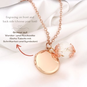 Rose Gold Medaillon Halskette MIT Ihrem Foto Personalisierte Löwenzahn Glas Anhänger Zarte Individual Schmuck Erinnerungs Paar Geschenkidee Bild 5