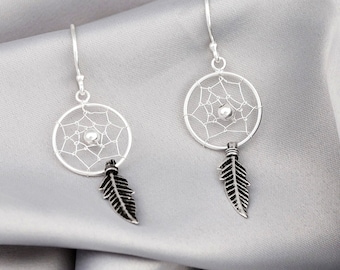 NewL Orecchini Pendenti Acchiappasogni In Argento Sterling 925 - Stile Bohémien - Gioielli Ipoallergenici Idea Regalo