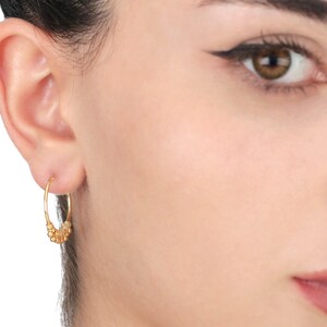 Hoop Earrings Gold 925 Sterling Gypsy Hippie Bohemian Ethnic Jewelry image 4