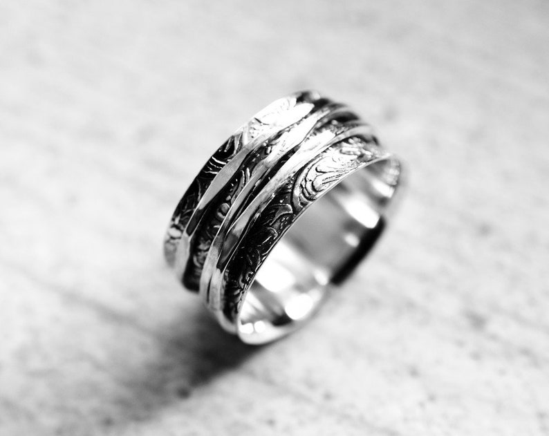 SPINNER Ring 925 Sterling Silber Meditation Ring Echt Silber Ring für Freund UNISEX Spinner Ring Spirituelle Geschenk Idee Schmuck Box Bild 6