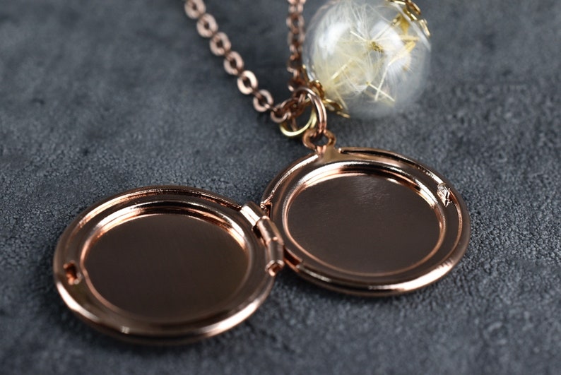 Rose Gold Locket Necklace WITH Your Photo Personalized Etsy