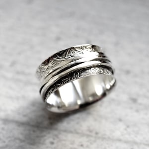 SPINNER Ring 925 Sterling Silber Meditation Ring Echt Silber Ring für Freund UNISEX Spinner Ring Spirituelle Geschenk Idee Schmuck Box Bild 5