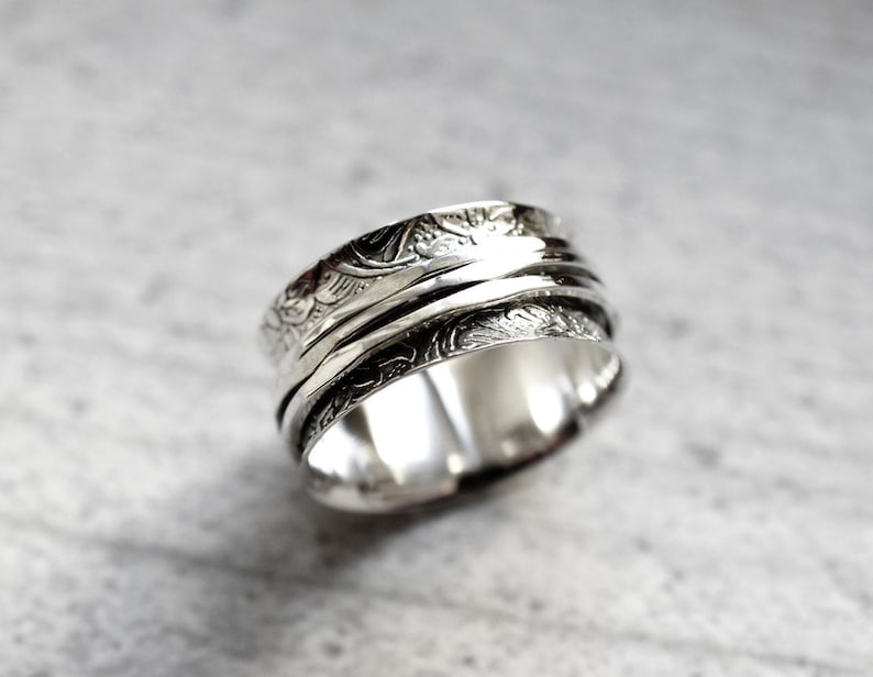 SPINNER Ring 925 Sterling Silber Meditation Ring Echt Silber Ring für Freund UNISEX Spinner Ring Spirituelle Geschenk Idee Schmuck Box Bild 5