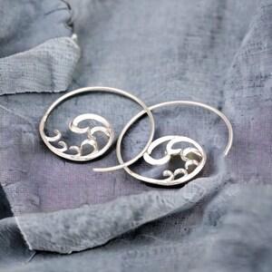 925 Sterling Silver Ornament Spiral Earrings image 10