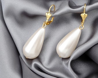 Klassische Perlen Ohrringe - Perlenschmuck im Vintage Stil - Braut Hochzeit Schmuck - Geschenk für Brautjungfer