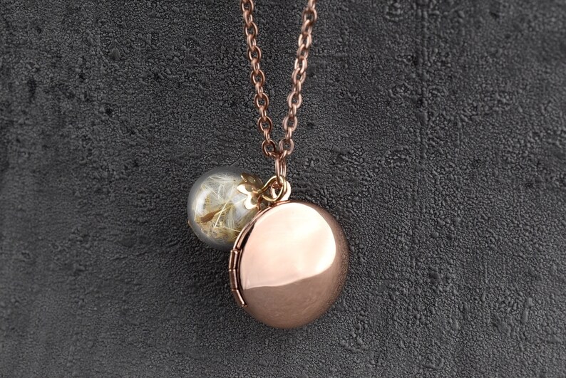 Rose Gold Locket Necklace WITH Your Photo Personalized Etsy