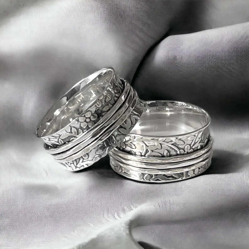 SPINNER Ring 925 Sterling Silber Meditation Ring Echt Silber Ring für Freund UNISEX Spinner Ring Spirituelle Geschenk Idee Schmuck Box Bild 1