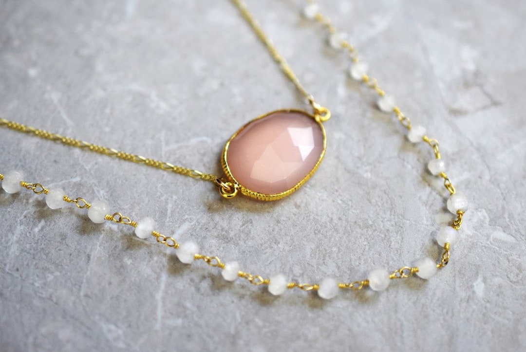 Elegant JEWELRY SET Layer Necklaces Layering Gemstone - Etsy