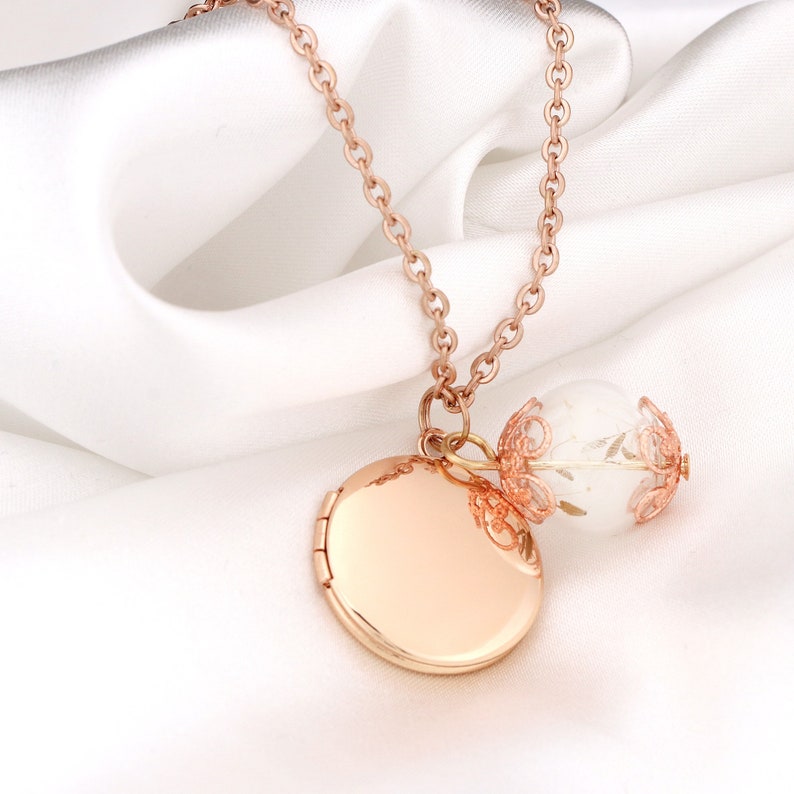 Rose Gold Locket Necklace WITH Your Photo Personalized - Etsy