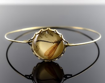 Vintage Inspired Bronze Dragonfly Bangle – Nature Lover Jewelry