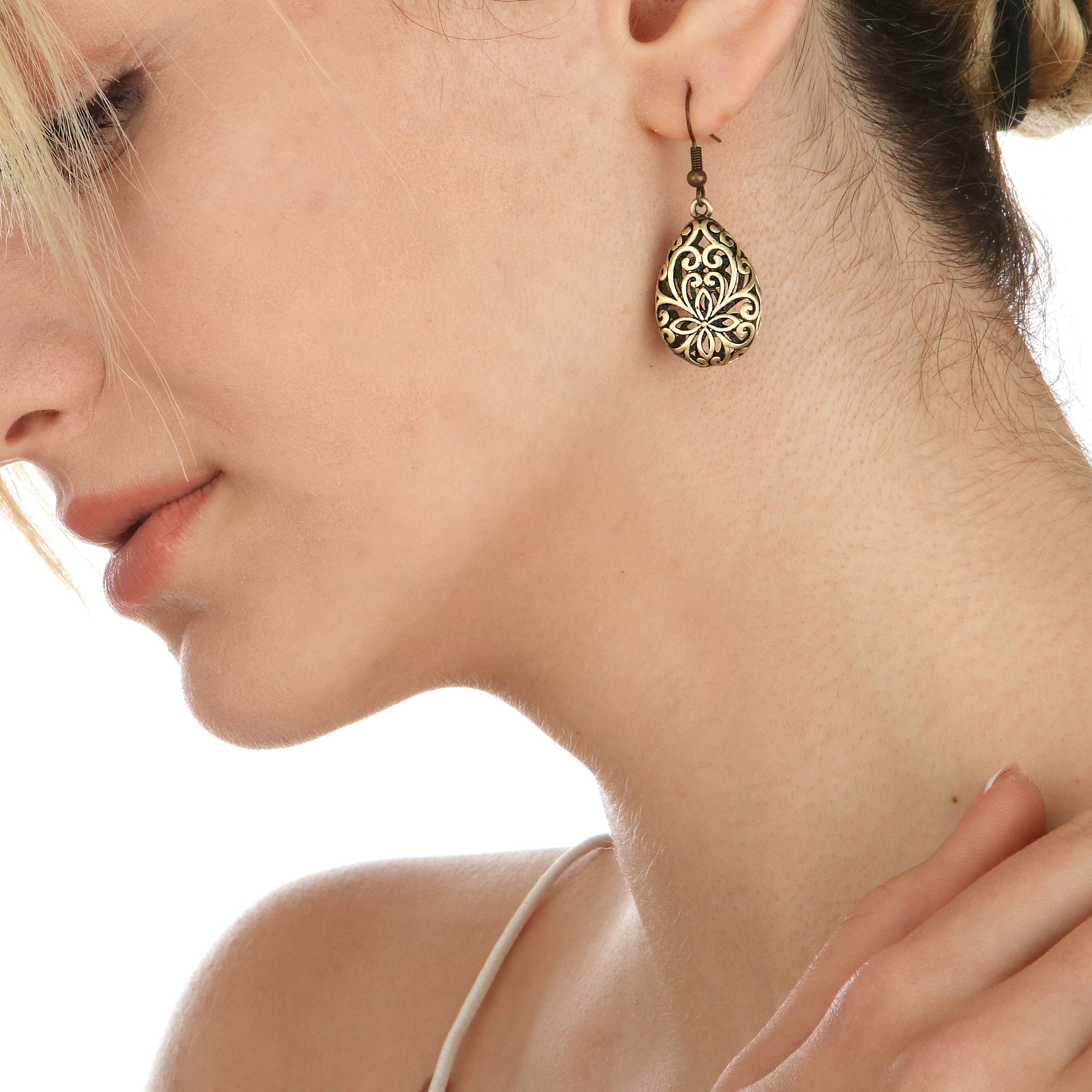 Orecchini a goccia in stile boho, con luna e stella, con Orecchini a goccia in stile boho, con luna e stella, con