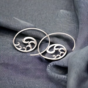 925 Sterling Silver Ornament Spiral Earrings image 6