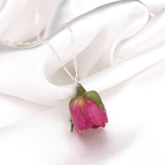 Desimtion Sterling Silver Heart Rose Necklace | eBay