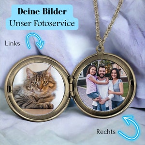 Custom Engraved Photo Locket Necklace Vintage Style Bronze Jewelry Family Remembrance Romantic Personalized Gift Idea image 2