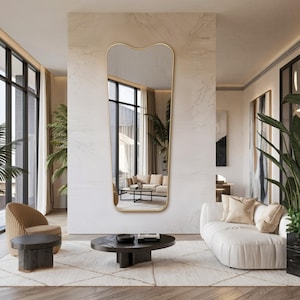 Freya Aurora Wave Full Length Mirror|Entry Way Mirror| Living Room Mirror| Elegant Floor Mirror