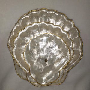 Vintage Capiz Shell Serving Trays Sealed