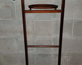 Mid Century Men's Wooden Suit Clothes Valet SPQR Italy Wardrobe Stand