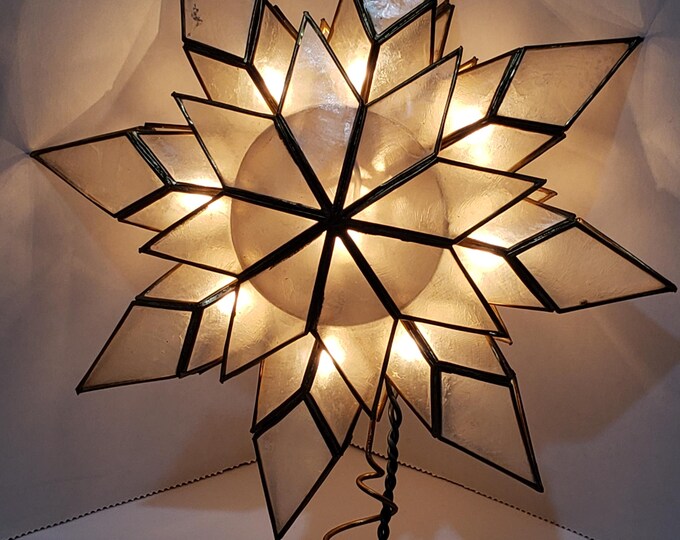 Vintage Christmas Tree Capiz Shell Star Lighted Tree Topper Kurt Adler ...