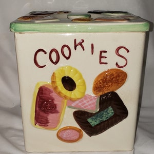 Vintage Cookie Jar Cookies All Over Square #990