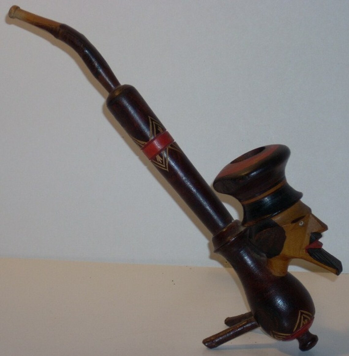 Vintage Hand Carved Wooden Smoking Pipe Anri Italy Figural Etsy