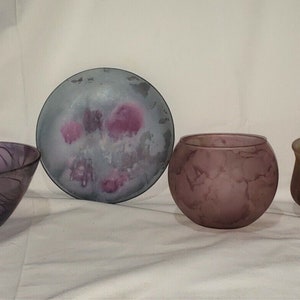 Rueven Glass Art Nouveau Arcoroc France 4pc