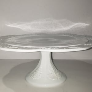 Colony Harvest Milk Glass Cake Stand 13 Diameter image 1