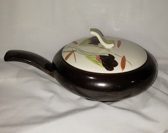 Mid Century Red Wing Lotus Bronze Covered Casserole