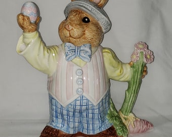 Vintage Omnibus Fitz & Floyd Easter Rabbit Tea Pot 20 oz