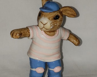 Vintage Kromer Porcelain Skateboarding Rabbit Figurine 4 1/2"