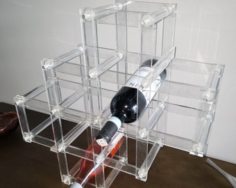 MCM Mid Century Modern Lucite Wine Bottle Rack