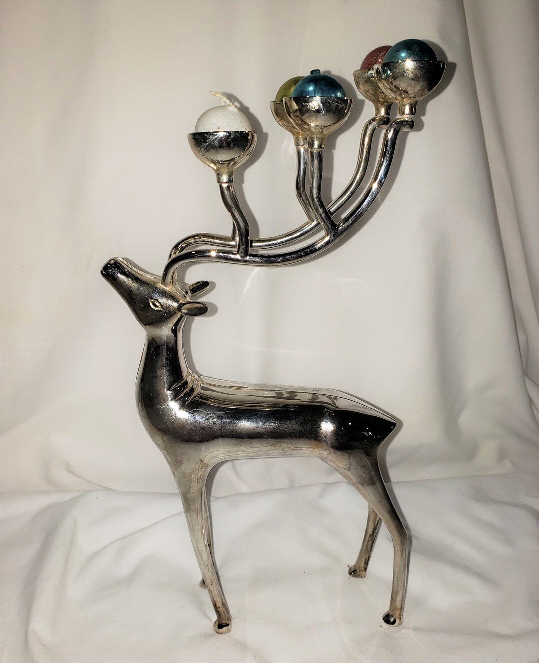Silver Plated Godinger Reindeer Candle Holder Candelabra Etsy