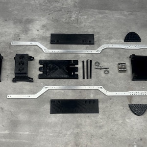 An SCX24 Long Chassis Kit, fits Big Country toys, with Anylevel inspired Suspension Mounts