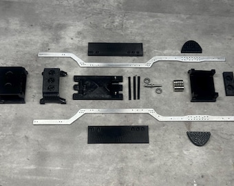 An SCX24 Long Chassis Kit, fits Big Country toys, with Anylevel inspired Suspension Mounts