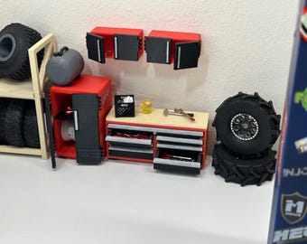 Same Scale Garage Tool Box set *Opening Drawers & Cabinets*