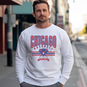 Vintage Sweatshirt, Vintage Chicago Baseball Sweatshirt, Retro Chicago Baseball Sweatshirt, Chicago Baseball Sweatshirt