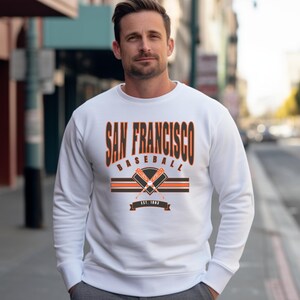 Vintage Sweatshirt, San Francisco Baseball Sweatshirt, Retro San Francisco Baseball Sweatshirt, San Francisco Baseball Sweatshirt