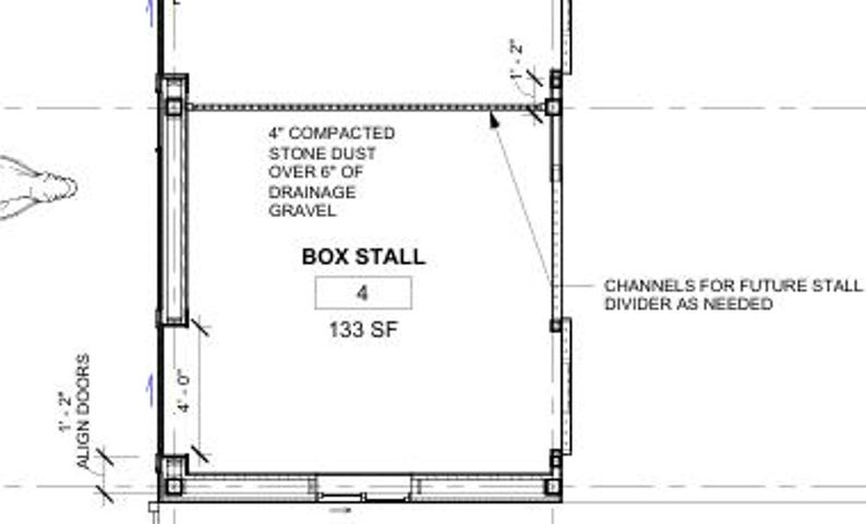 Horse Barn Plans – the Dixon 4-stall With Feed, Tack Room (PDF) - Etsy