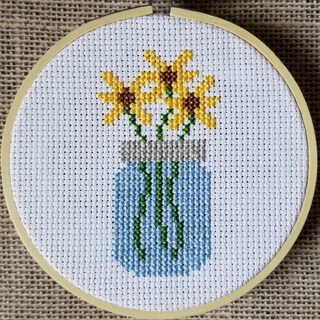 Flowers In Jar Mini Cross Stitch Kit | Hobby Lobby | 2558336