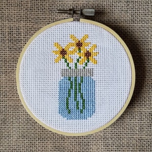 Counted Cross Stitch Mason Jar Pattern - PDF Download