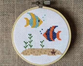 Counted Cross Stitch Ocean Fish Pattern - PDF Download