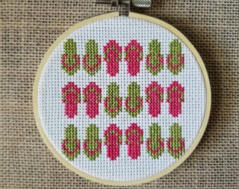 Counted Cross Stitch Summer Flip Flops Pattern - PDF Download