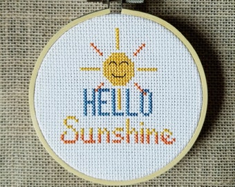 Counted Cross Stitch Hello Sunshine Pattern - PDF Download