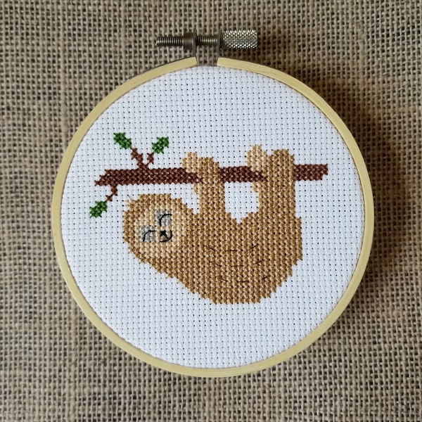 Counted Cross Stitch Sloth Small Pattern - PDF Download