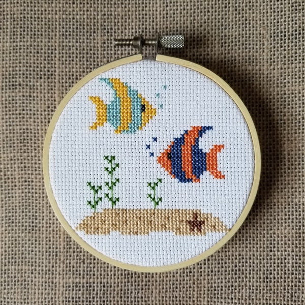 Counted Cross Stitch Ocean Fish Pattern - PDF Download