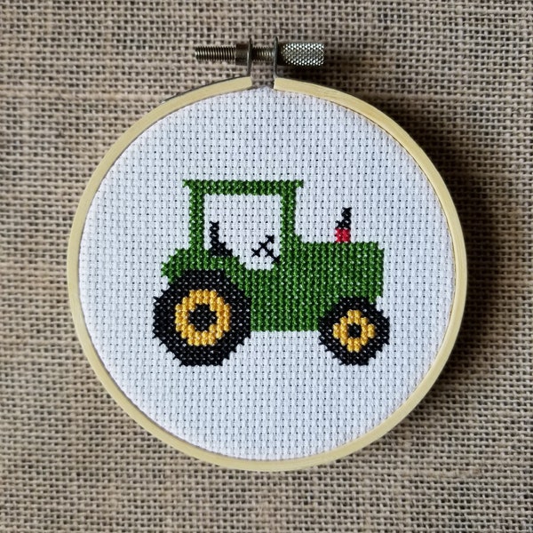 Counted Cross Stitch Farm Tractor Pattern - PDF Download
