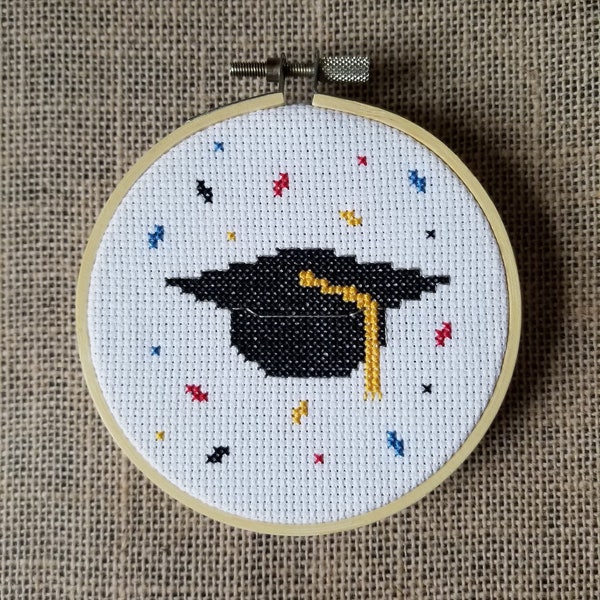 Counted Cross Stitch Graduation Cap Pattern - PDF Download