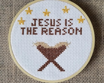 Counted Cross Stitch Jesus is the Reason Pattern - PDF Download
