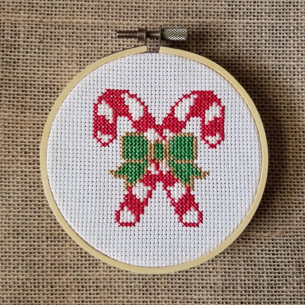Counted Cross Stitch Candy Canes Pattern - PDF Download