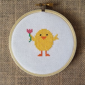 DIY Counted Cross Stitch Easter Chick Small Pattern - PDF Download