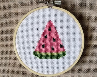 Counted Cross Stitch Watermelon Slice Small Pattern - PDF Download